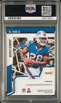 2022 Panini Mosaic Rookie Autograph Mosaic Ramjc James Cook PSA 10