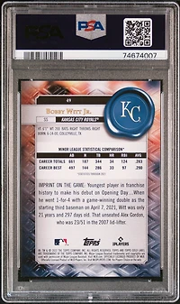 2022 Topps Gold Label 49 Bobby Witt Jr. Class 1-purple PSA 10