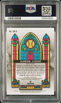 2021 Panini Prizm Stained Glass Sg-5 Aaron Judge PSA 9