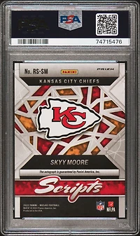 2022 Panini Mosaic Rookie Scripts Rssm Skyy Moore PSA 10