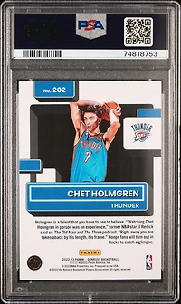 2022 Panini Donruss 202 Chet Holmgren PSA 10