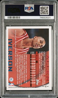 1996 Topps 171 Allen Iverson Nba 50th PSA 9