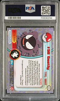 2000 Topps Pokemon Tv Animation Series 2 92 Gastly PSA 9