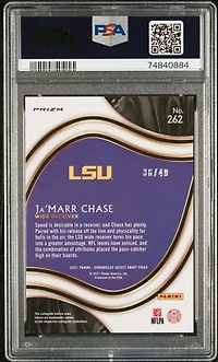 2021 Panini Chronicles Draft Picks 262 Ja'marr Chase Purple PSA 9
