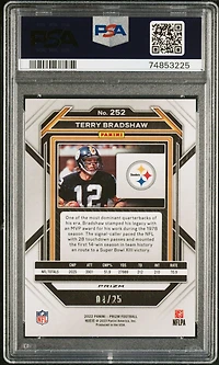 2022 Panini Prizm 252 Terry Bradshaw Navy Camo PSA 9