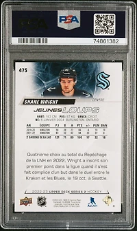 2022 Upper Deck 475 Shane Wright French PSA 9