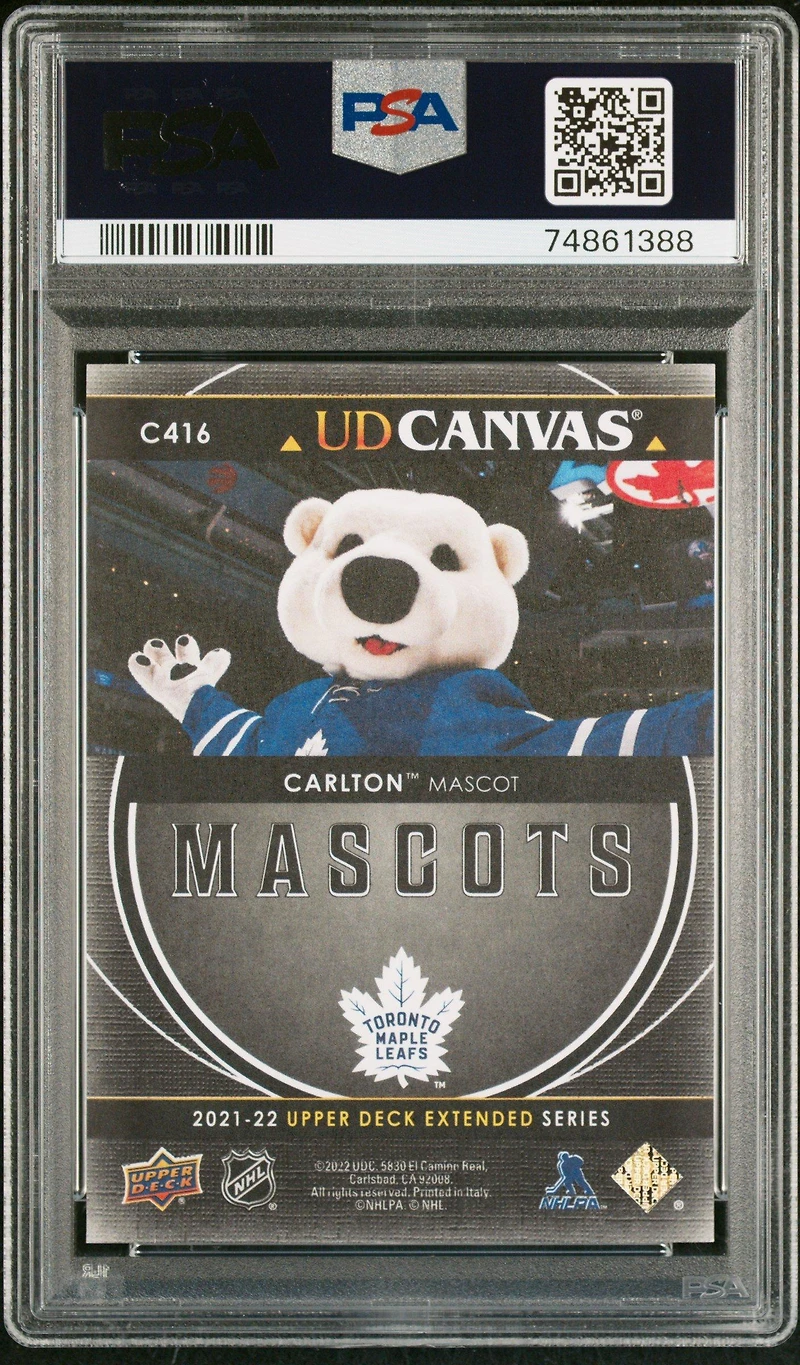 2021-2022 Upper Deck Ud Canvas C416 Carlton The Bear Black PSA 10
