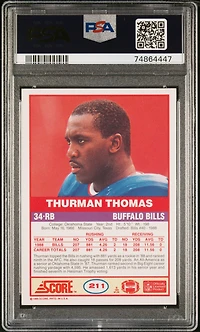 1989 Score 211 Thurman Thomas PSA 9