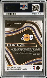 2021 Panini Select 219 Lebron James Blue Shimmer PSA 9