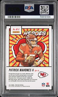 2021 Panini Prestige Heroes He-3 Patrick Mahomes Ii PSA