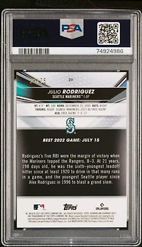 2022 Bowman's Best 23 Julio Rodriguez PSA 10