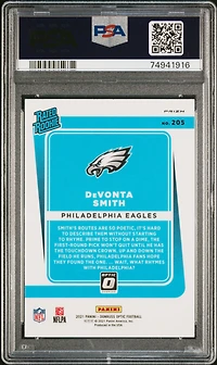 2021 Panini Donruss Optic 205 Devonta Smith Purple Shock PSA 10