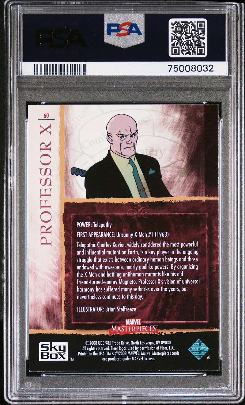 2008 Marvel Masterpieces Set 2 60 Professor X PSA 8