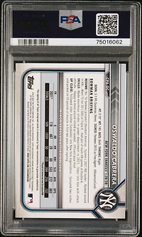 2022 Bowman Chrome Prospect Autographs Cpaoc Oswaldo Cabrera Purple Refractor PSA 10