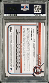 2022 Bowman Draft Chrome Draft Pick Autographs Cdajj Jace Jung Aqua Lava Refractor PSA 10