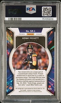 2022 Panini Rookies & Stars Stellar Rookies Sr1 Kenny Pickett Signature PSA 9