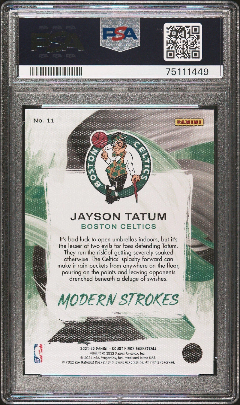 2021 Panini Court Kings Modern Strokes 11 Jayson Tatum PSA 10
