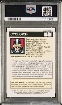1990 Marvel Universe 8 Cyclops PSA 9