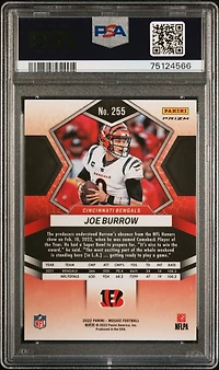 2022 Panini Mosaic 255 Joe Burrow Reactive Orange PSA 10