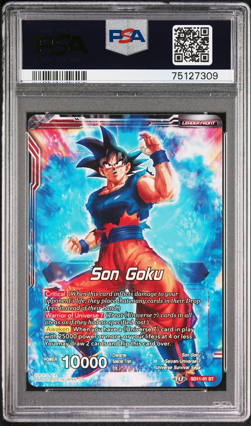 2020 Dragon Ball Super Card Game Starter Deck 11 Instinct Surpassed Sd11-01 Son Goku/ultra Instinct Son Goku, Hero Of Universe 7 PSA 10