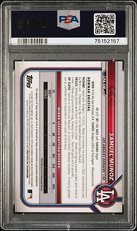 2022 Bowman Chrome Prospect Autographs Cpasm Samuel Munoz PSA 10