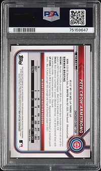 2022 Bowman Chrome Prospects Bcp198 Pete Crow-armstrong Black & White Mini Diamond Refractor PSA 9