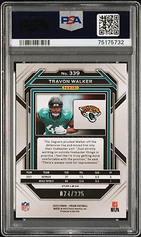 2022 Panini Prizm 339 Travon Walker Ice PSA 10