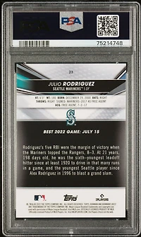 2022 Bowman's Best 23 Julio Rodriguez Atomic Refractor PSA 10