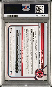 2022 Bowman Chrome Prospect Autographs Cpagv George Valera Blue Refractor PSA 9