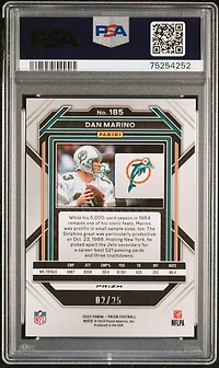 2022 Panini Prizm 185 Dan Marino PSA 10