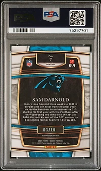 2021 Panini Select 7 Sam Darnold Gold Disco Prizm PSA 9