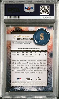 2022 Topps Gold Label 4 Julio Rodriguez Class 1 PSA 9