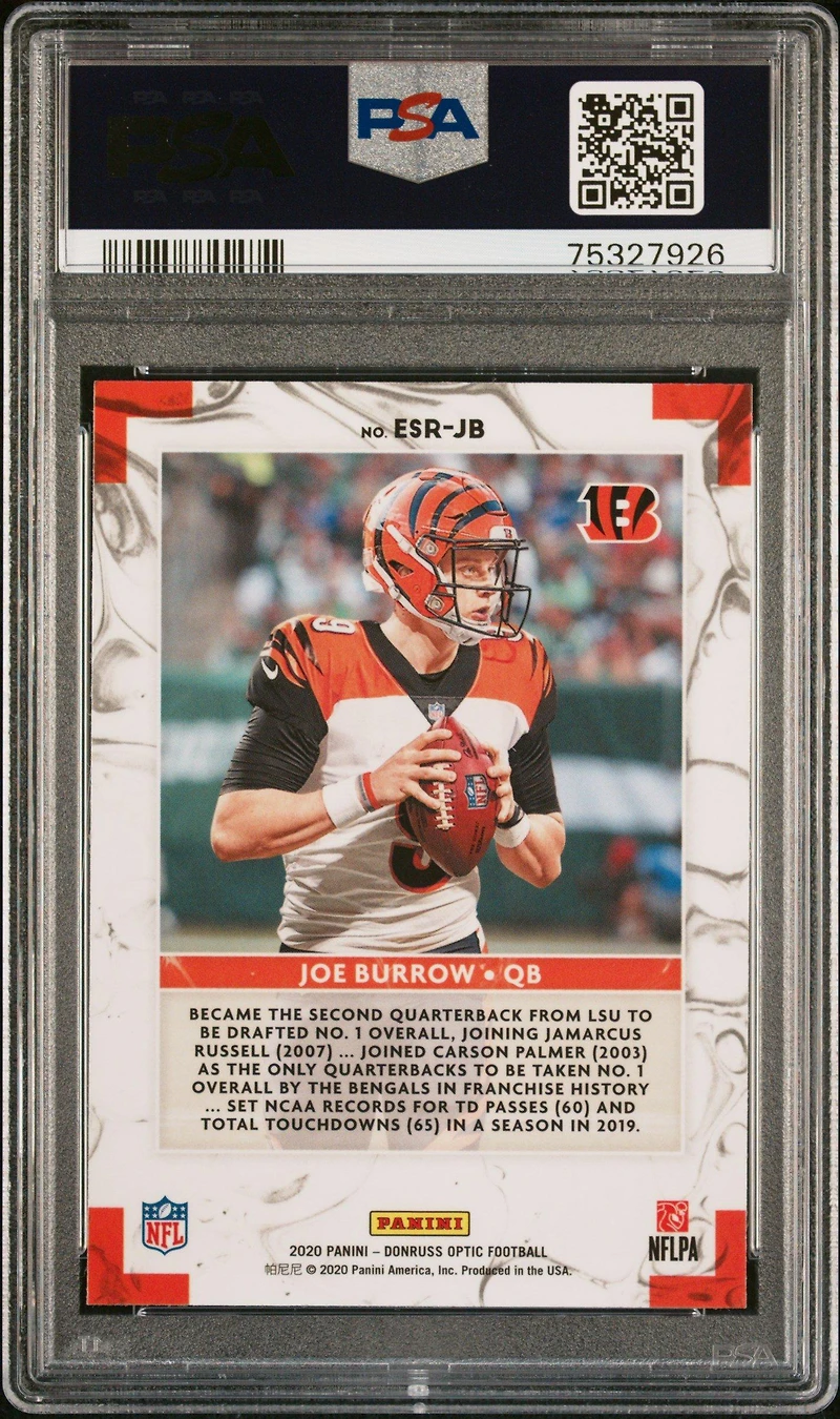 2020 Panini Donruss Optic Elite Series Rookies Jb Joe Burrow PSA 10