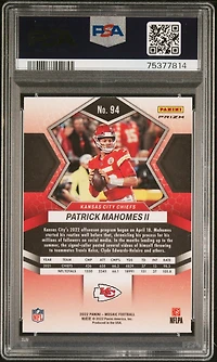 2022 Panini Mosaic Patrick Mahomes Ii Red Sparkle PSA 10