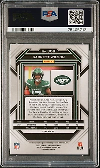 2022 Panini Prizm 309 Garrett Wilson Autograph PSA 9