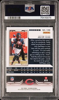 2021 Panini Playbook 108 Justin Fields Sparkle PSA 10