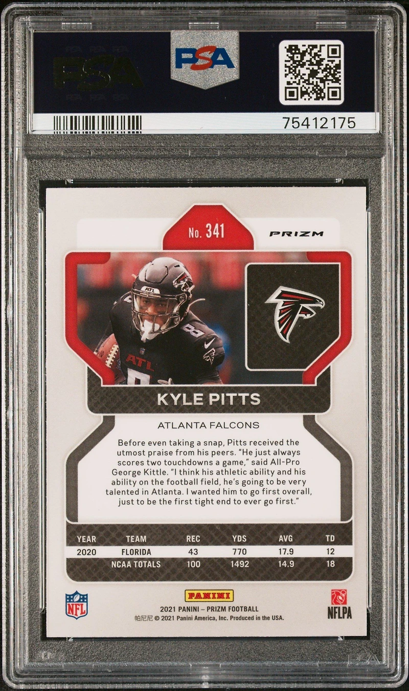 2021 Panini Prizm 341 Kyle Pitts PSA 10