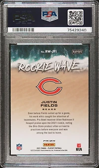 2021 Panini Playoff Rookie Wave Rwjfi Justin Fields PSA 10