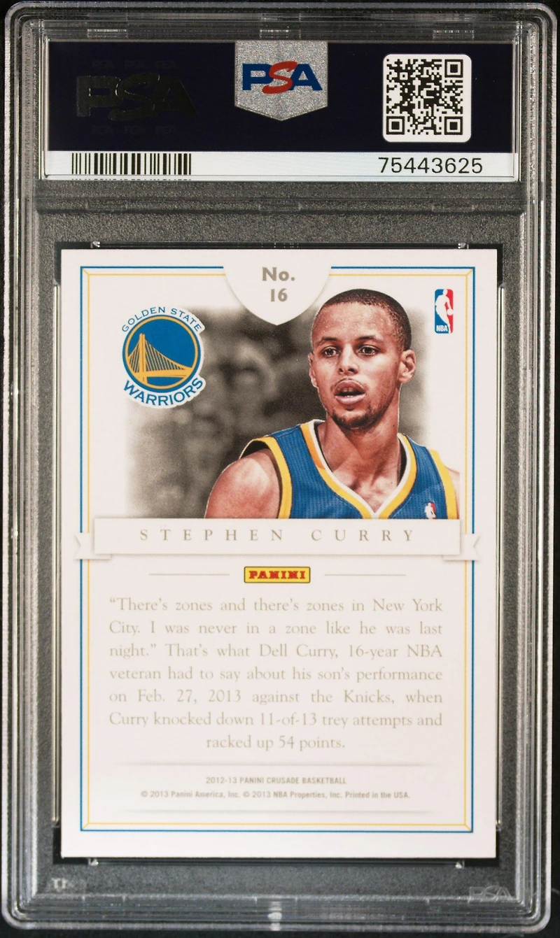 2012 Panini Crusade Knight Court 16 Stephen Curry PSA 10