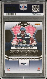 2022 Panini Mosaic 308 Kenneth Walker Iii PSA 10