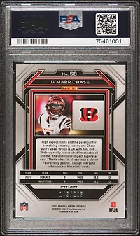 2022 Panini Prizm 58 Ja'marr Chase Ice PSA 9