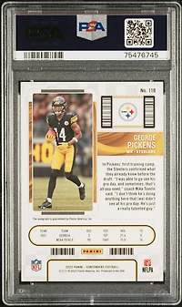 2022 Panini Contenders 118 George Pickens Autograph PSA 9