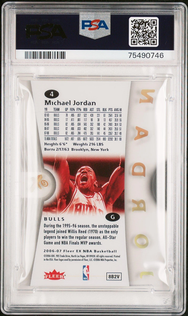 2006 Fleer E-x 4 Michael Jordan PSA 9