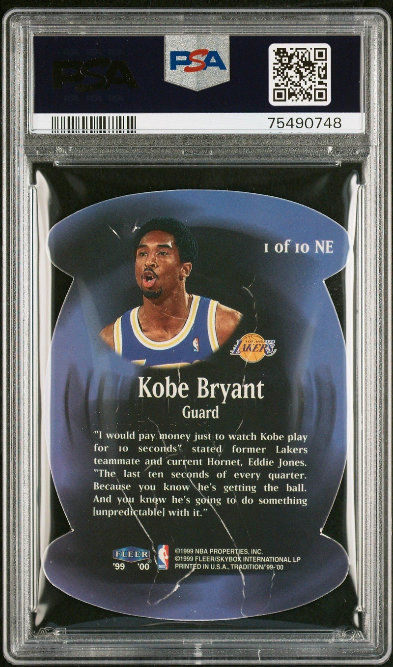 1999 Fleer Tradition Net Effect 1 Kobe Bryant PSA 8