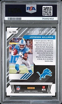2022 Panini Xr 108 Jameson Williams Purple PSA 10