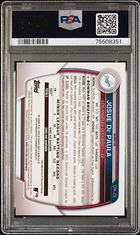 2023 Bowman Chrome Prospect Autographs Cpajde Josue De Paula Refractor PSA 10
