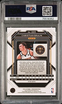 2022 Panini Prizm 223 Christian Braun PSA 9