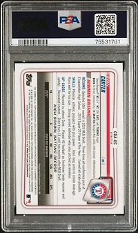 2020 Bowman Draft Chrome Draft Picks Autographs Cdaec Evan Carter Refractor PSA 10
