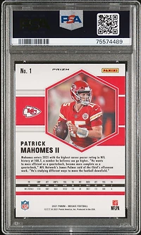 2020 Panini Mosaic 1 Patrick Mahomes Ii Silver Prizm PSA 9