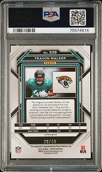 2022 Panini Prizm 339 Travon Walker PSA 9